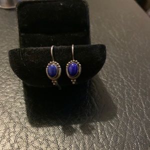 Azurite and silver earrings